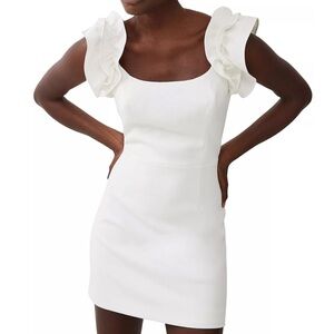 Little White Dress with Ruffles